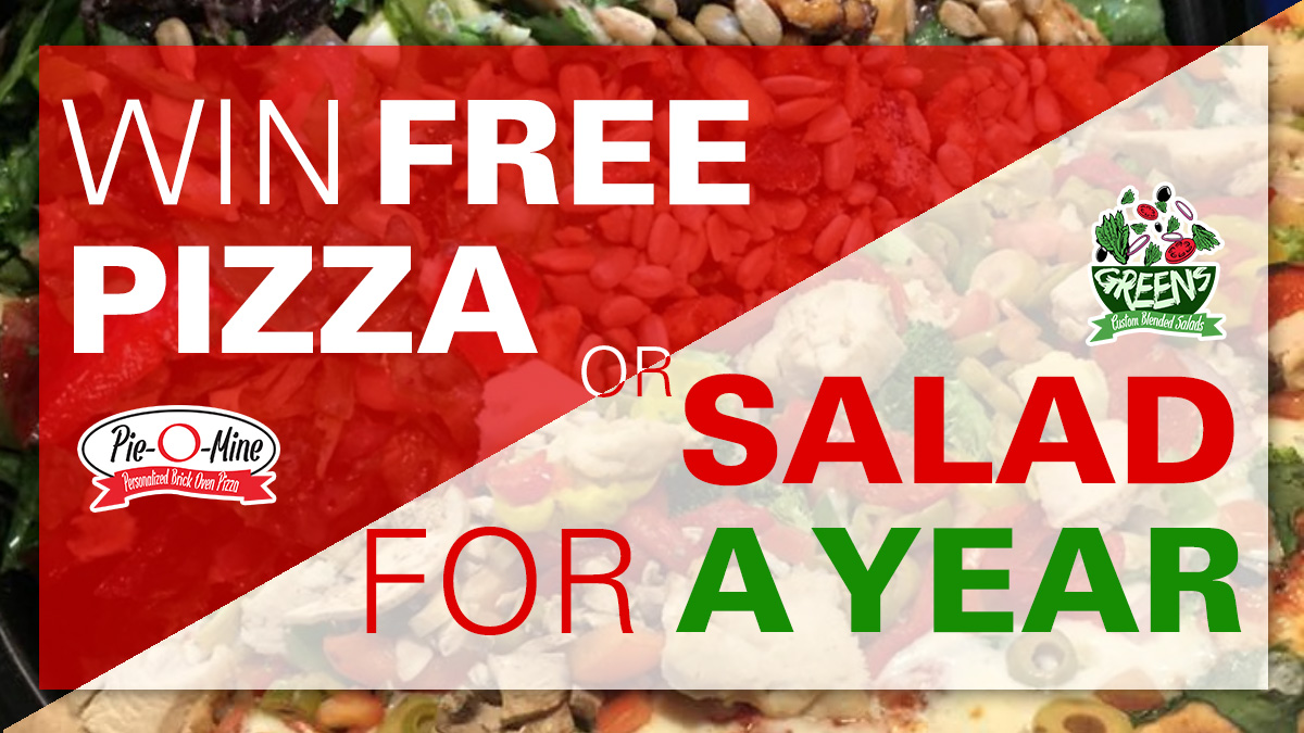 free pizza, free salad, 